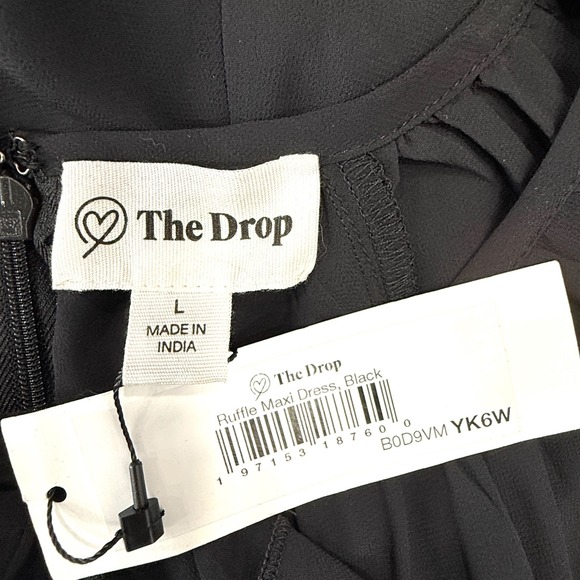 The Drop Womens Maxi Dress L NWT Goth Dark Fairy Witchy Sheer Formal Party Black - Picture 6 of 8